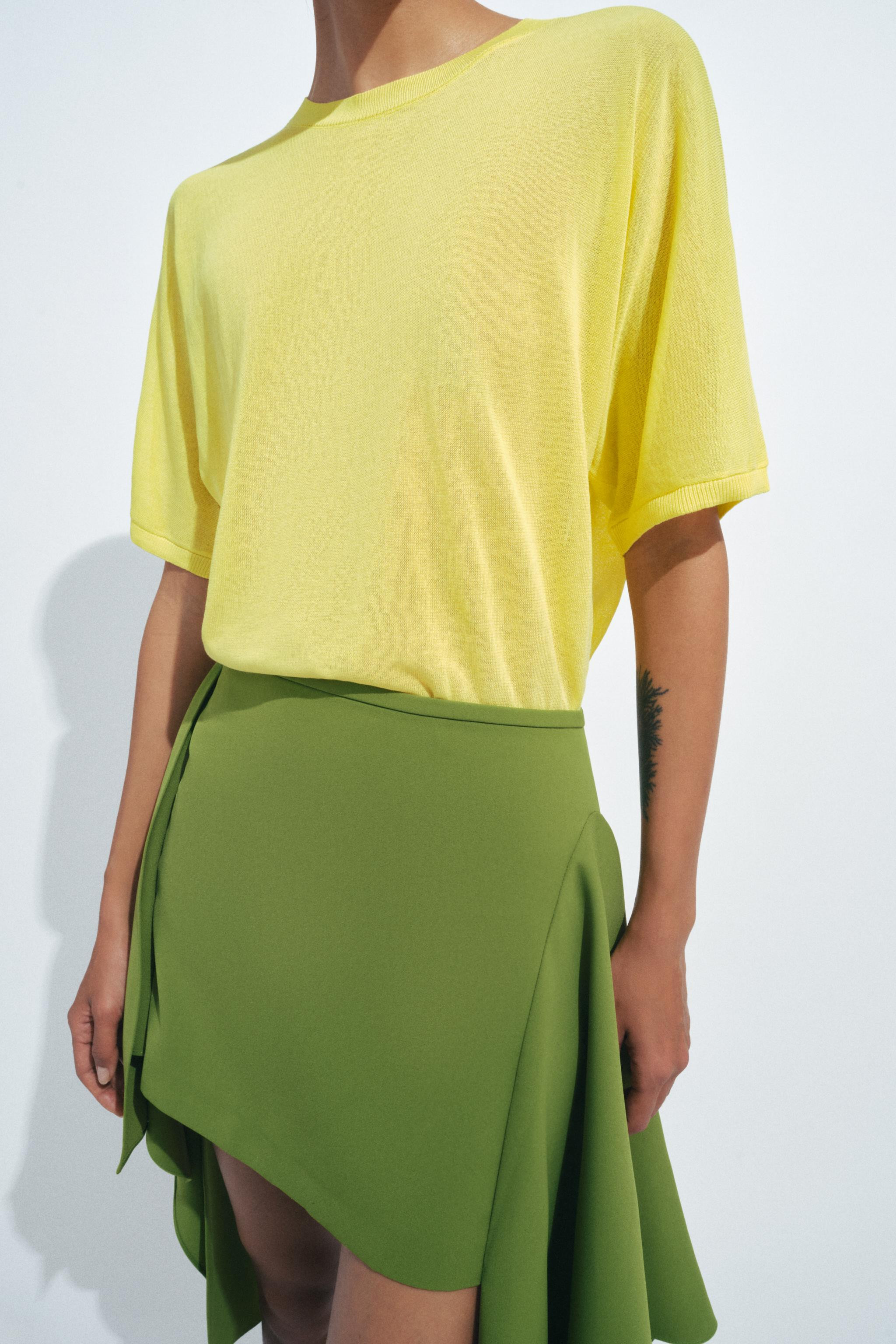 ZW COLLECTION ASYMMETRIC HEM MINI SKIRT | Zara US
