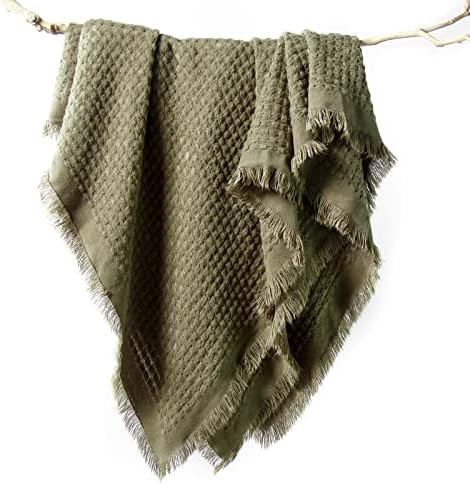LIFEIN Green Throw Blanket for Couch - Soft Fall Farmhouse Boho Throws, Cozy Waffle Knit Small Li... | Amazon (US)