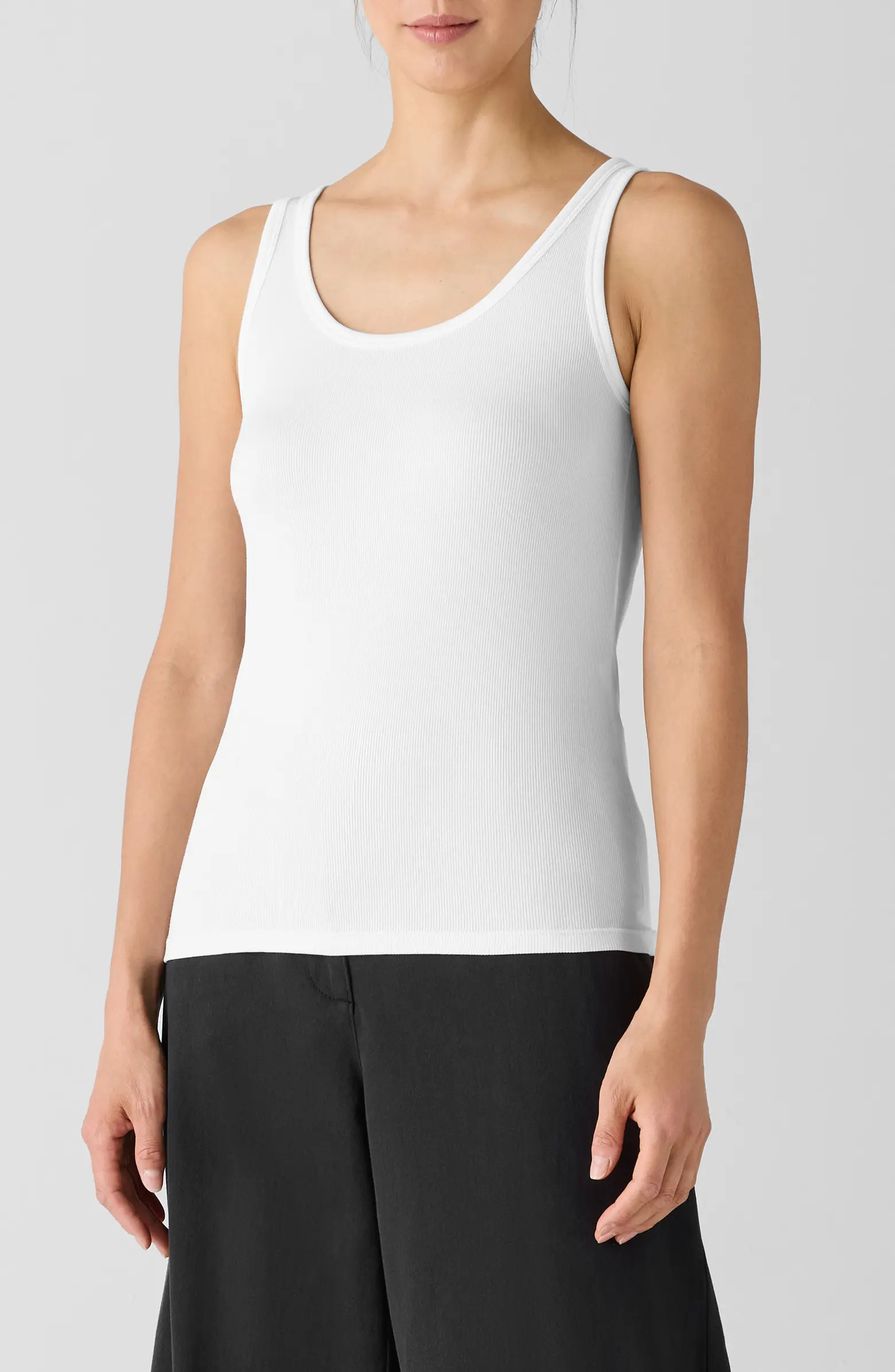 Slim Fit Scoop Neck Stretch Cotton Tank | Nordstrom