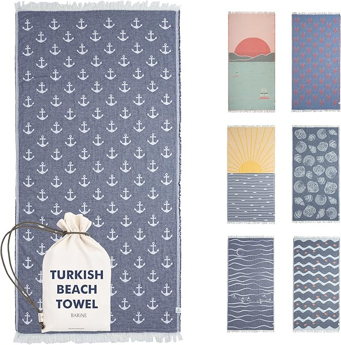 Barine Turkish Beach Towel - Large 36 x 71 | Quick Dry Beach Towel is Essential for Enjoying A Da... | Amazon (US)