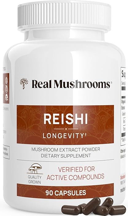 Real Mushrooms Reishi Mushroom Capsules - Handpicked Organic Mushroom Extracts - Red Reishi for T... | Amazon (US)