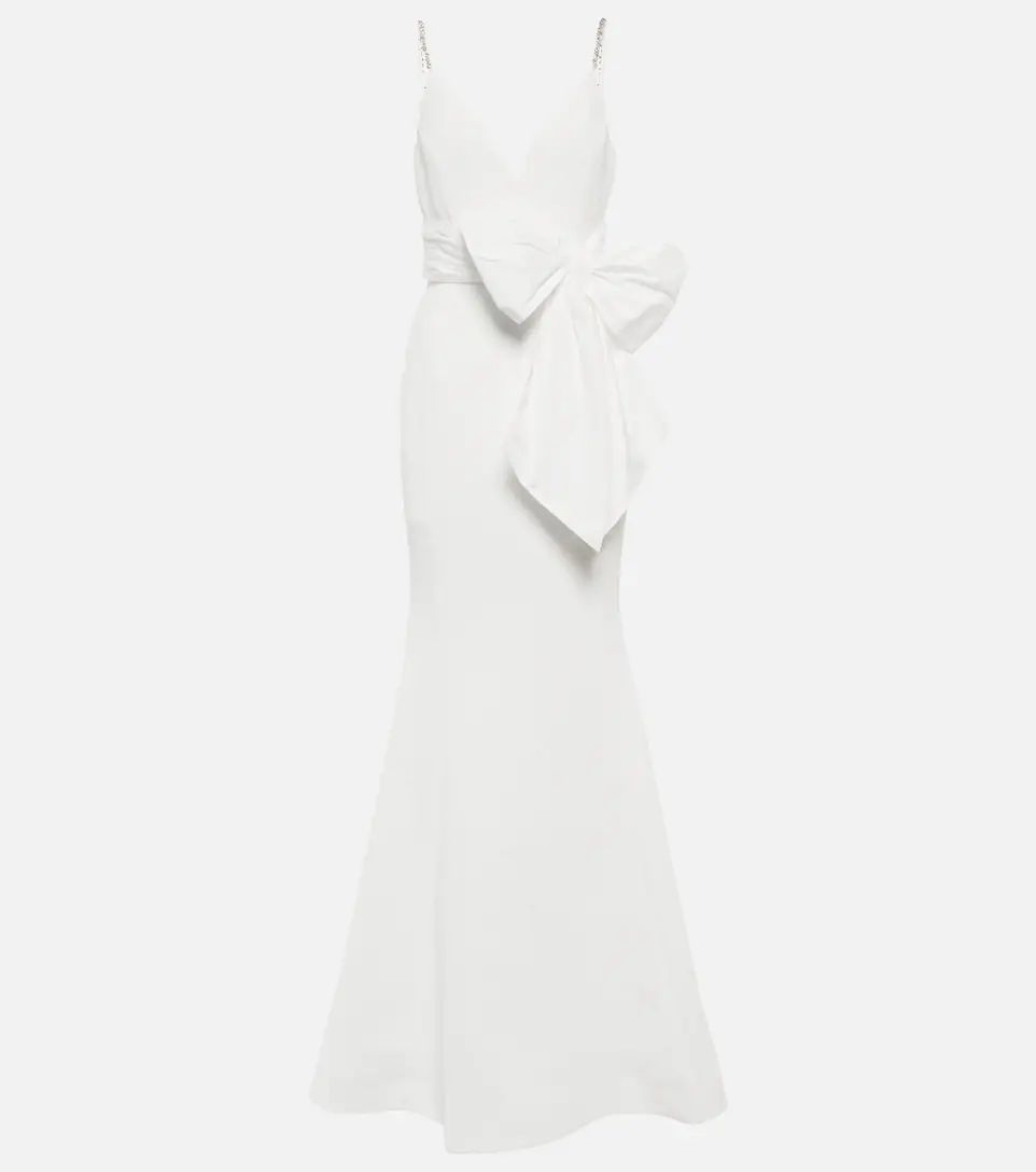 Bridal Genevieve bow-trimmed crêpe gown | Mytheresa (US/CA)