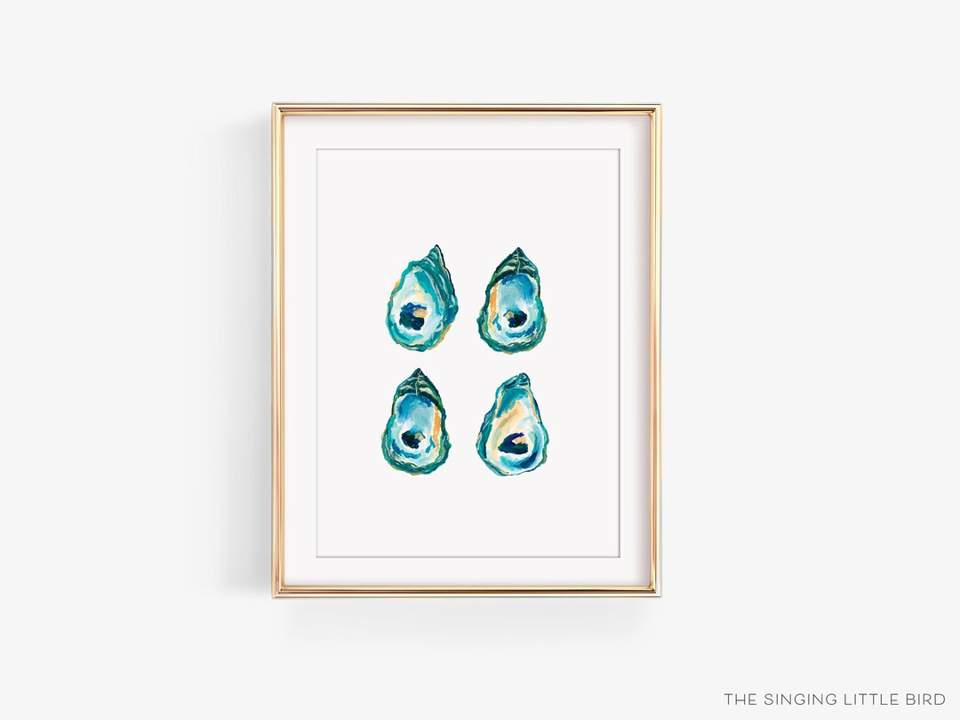 Oyster Art Print Hand Painted Beach Art Home Watercolor New England Decor Nantucket Wall Art Ocea... | Etsy (US)