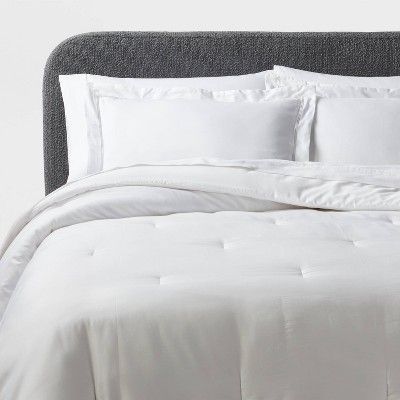 3pc King Luxe Embroidered Border Duvet Cover and Sham Set White/Light Gray - Threshold™ | Target