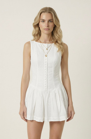 Modenaire Sleeveless Eyelet Mini Dress | Nordstrom | Nordstrom