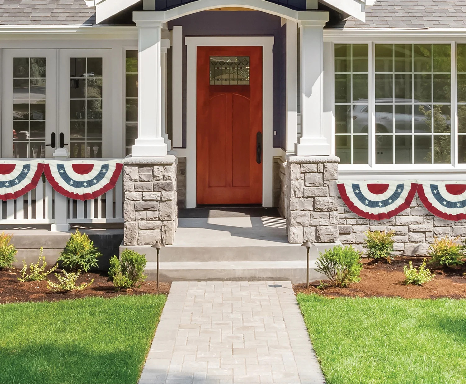 Patriotic Bunting, Red/White/Blue, 36" x 18", by My Texas House | Walmart (US)