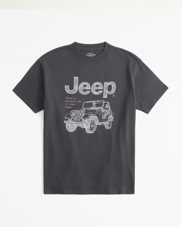 Women's Oversized Jeep Graphic Tee | Women's Tops | Abercrombie.com | Abercrombie & Fitch (US)