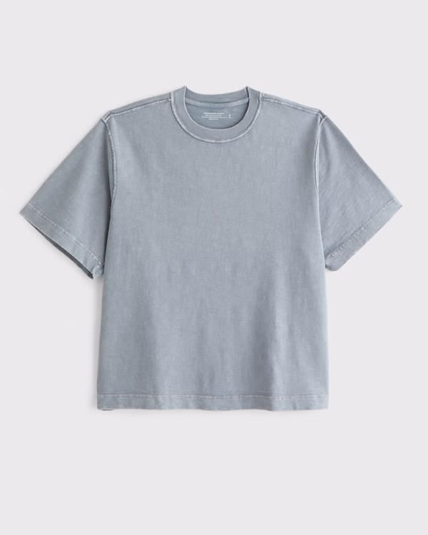 Premium Heavyweight Slub Cropped Tee | Abercrombie & Fitch (US)