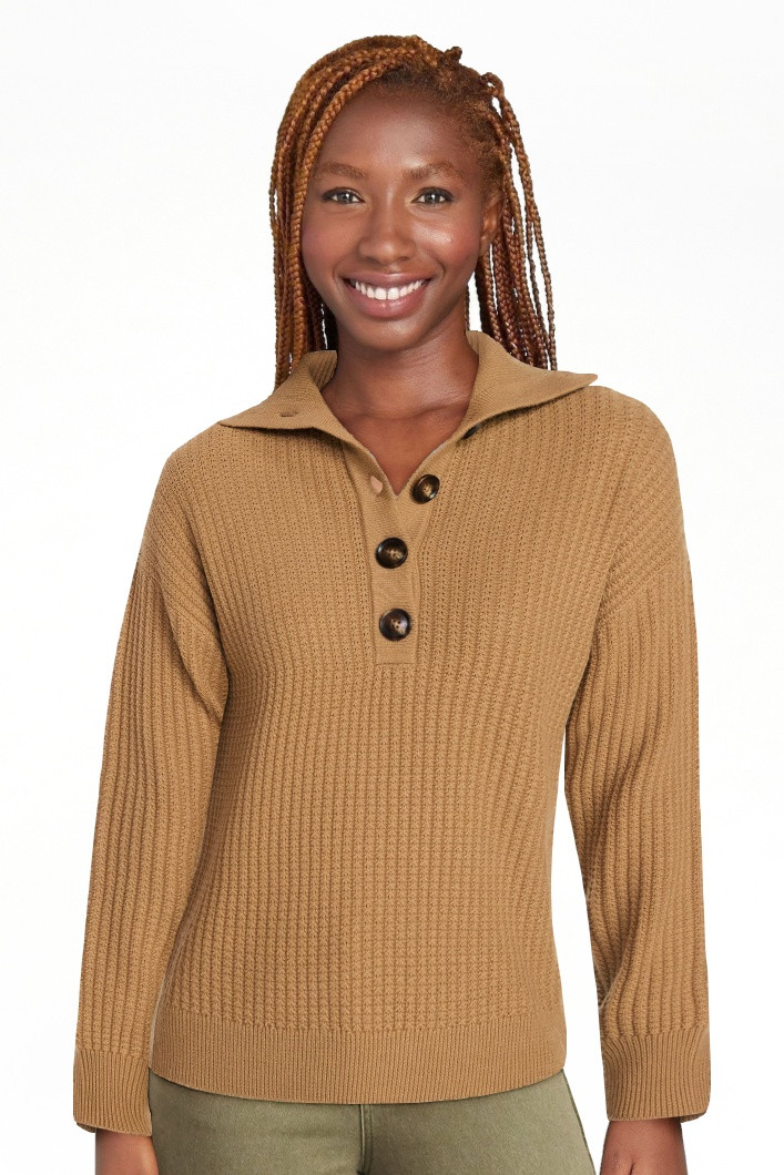 Time and Tru Women's Pullover Henley Sweater, Sizes XS-XXXL | Walmart (US)