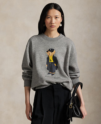 Women's Polo Bear Fleece Crewneck Sweatshirt | Macy's