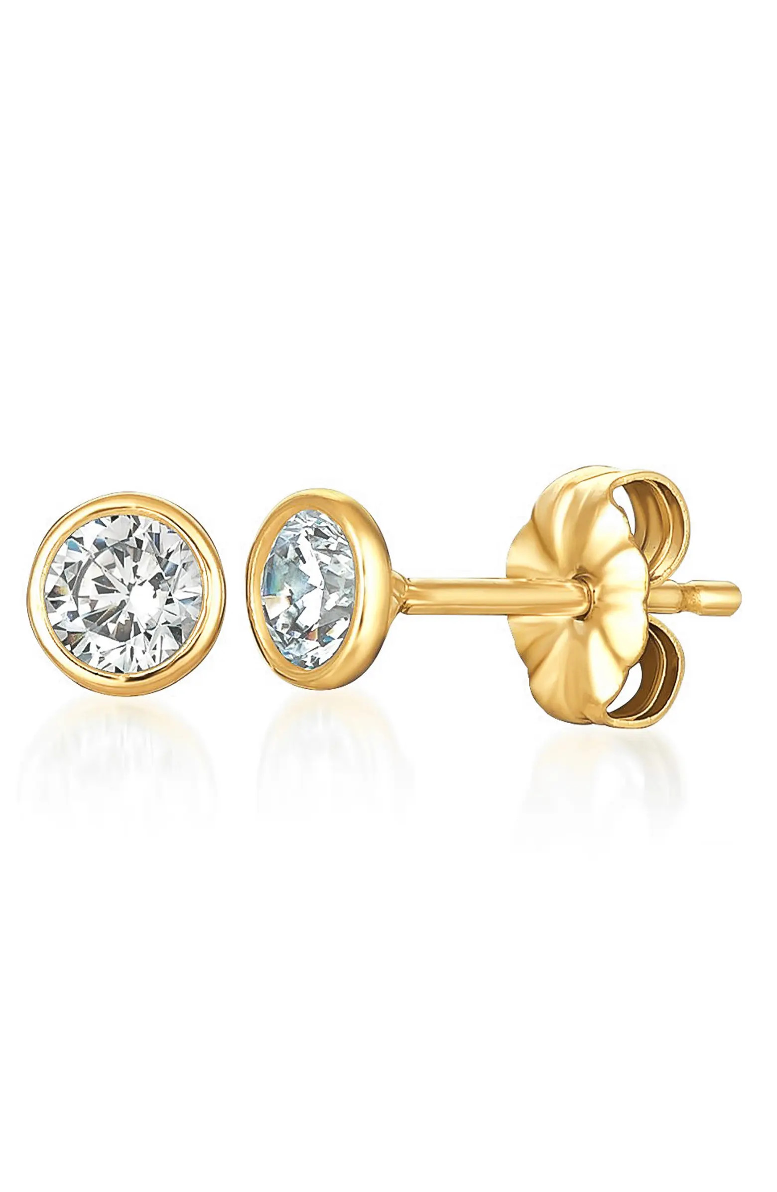 Crislu Cubic Zirconia Bezel Stud Earrings | Nordstrom | Nordstrom