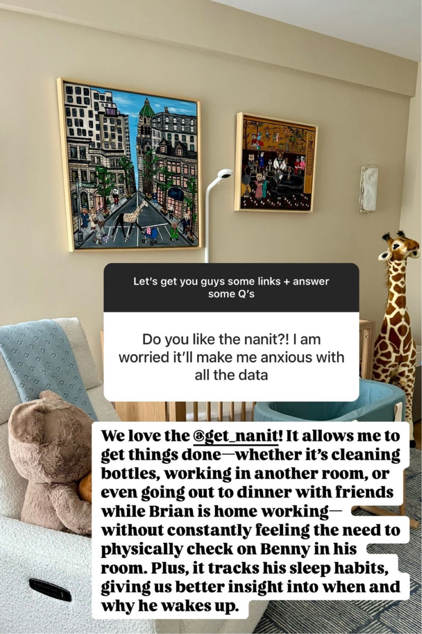 We love the @get_nanit!! Use code KATIESANDS20 for 20% full priced items!