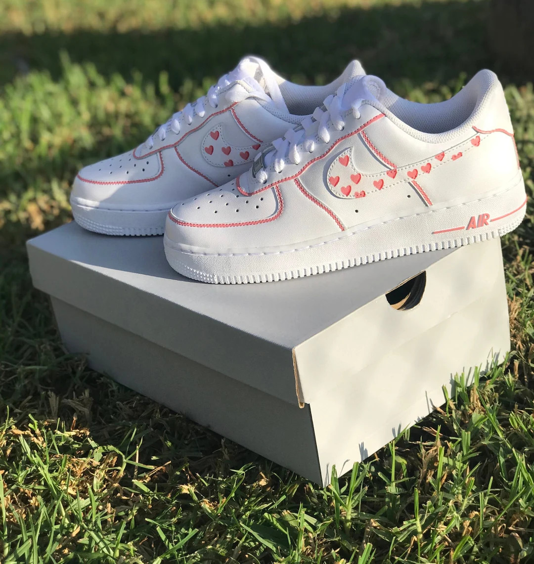 Sweet Pink Hearts Air Force 1s Air Force 1 Custom Valentine Personalized Nike AF1 - Etsy | Etsy (US)