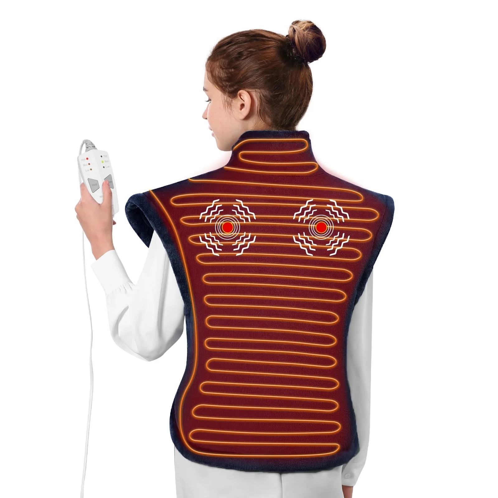 MaxKare Large Heating Pad with Massager, 24"x33" Electric Massaging Heating Pad for Full Body wit... | Walmart (US)