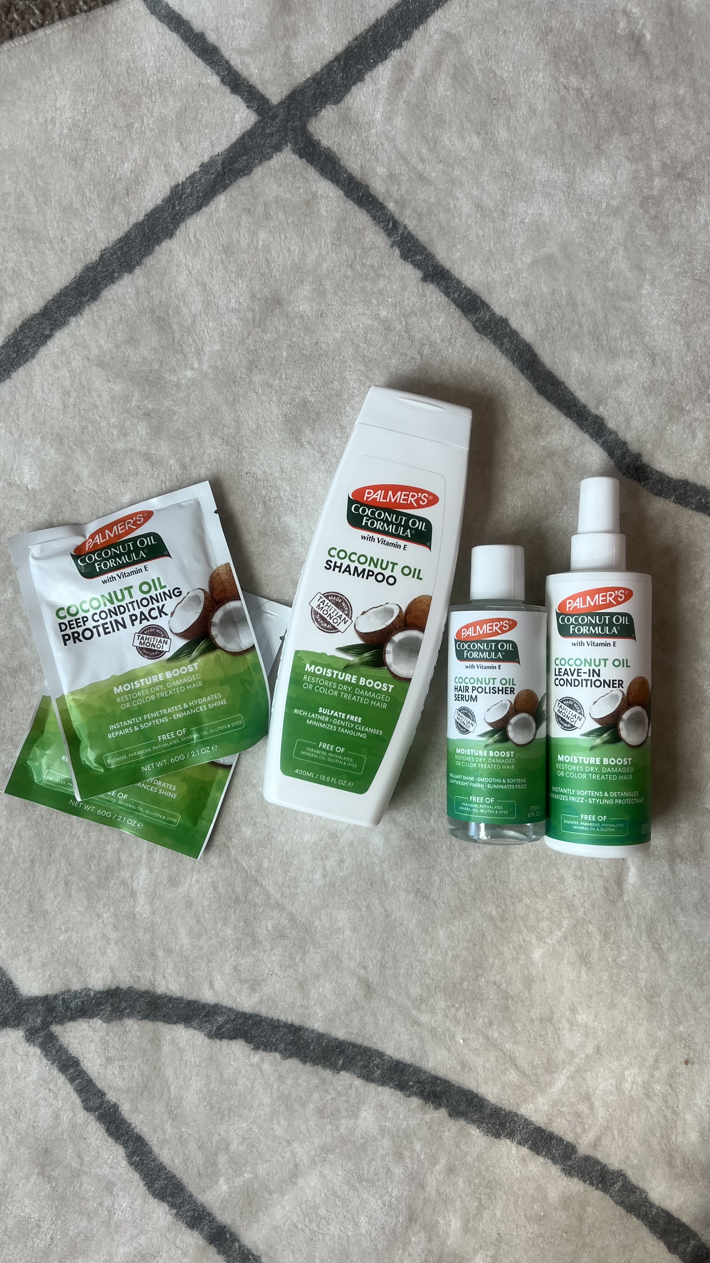 Just received an amazing hair care package from @palmers! They sent over their Coconut Oil Formula Moisture Boost Shampoo, Moisture Boost Leave-In Conditioner, Moisture Boost Hair Polisher Serum, and the Moisture Boost Protein Pack. I haven’t tried these yet, but I’m excited about this affordable line designed to restore moisture and shine to dry, damaged hair. ￼
	•	Moisture Boost Shampoo: Formulated with ethically and sustainably sourced raw, extra virgin coconut oil and Tahitian monoi, this shampoo gently cleanses while replenishing essential moisture.  ￼
	•	Moisture Boost Leave-In Conditioner: A lightweight spray that detangles and conditions, leaving hair manageable and fortified against future damage.  ￼
	•	Moisture Boost Hair Polisher Serum: This lightweight, non-greasy serum is infused with coconut oil and tiaré flower petals to boost shine, tame frizz, and hydrate hair, leaving it silky and great-smelling.  ￼
	•	Moisture Boost Protein Pack: A deep conditioning treatment enriched with coconut milk, keratin amino acids, and hydrolyzed silk proteins to strengthen and restore over-processed or color-treated hair.  ￼

Love that @palmers offers effective and affordable hair care options. Can’t wait to incorporate these into my routine and see the results!

#Palmers #CoconutOilFormula #AffordableHairCare #MoistureBoost #HairCareEssentials #Gifted

#LTKFindsUnder50 #LTKBeauty