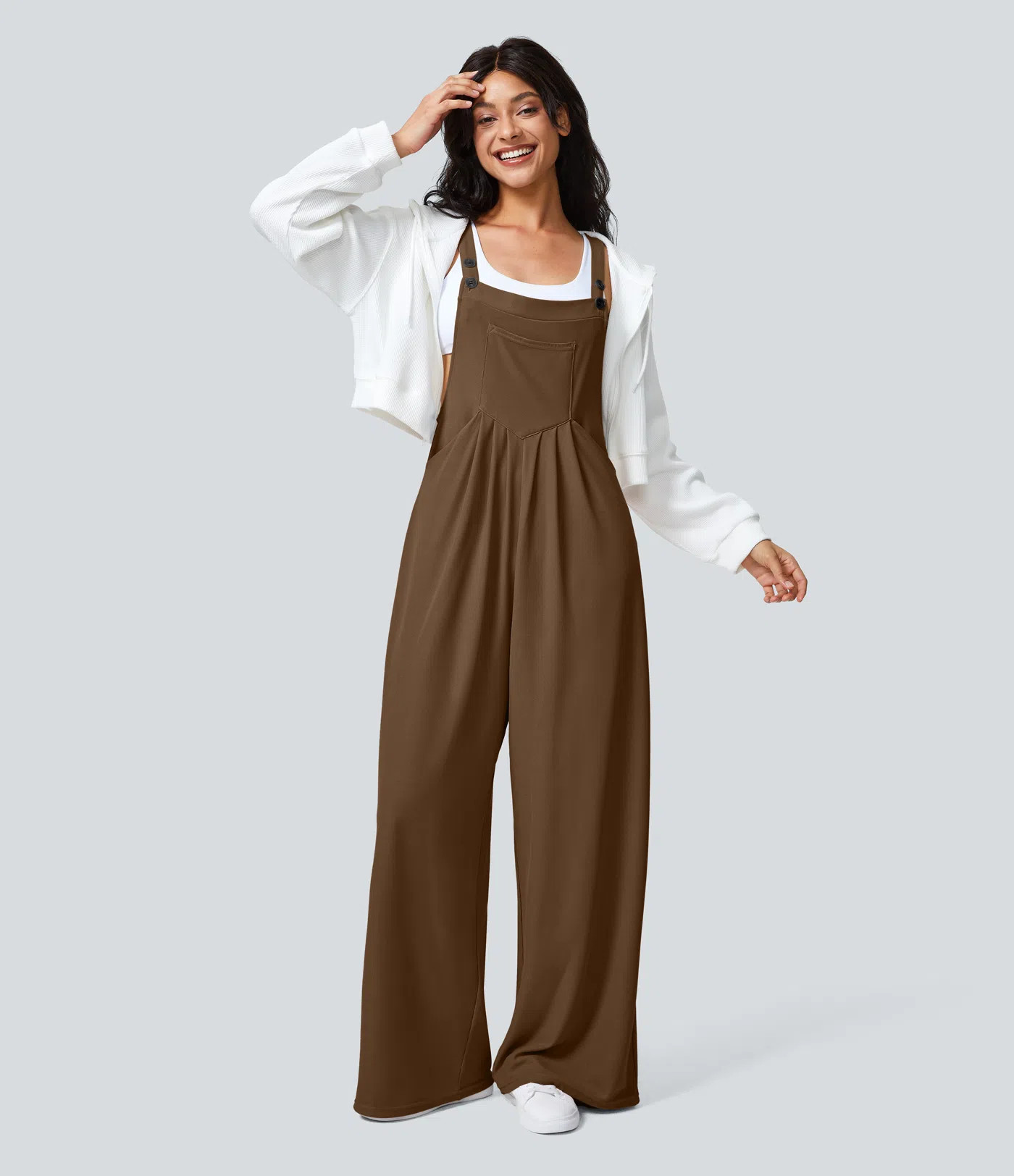 Women’s Pockets Waffle Casual Overalls - Halara | HALARA