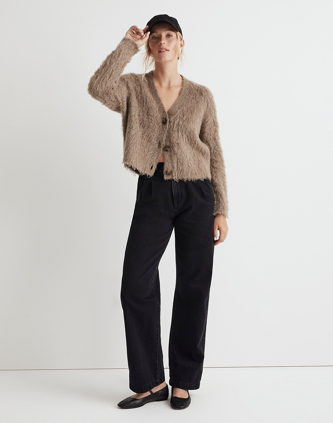Brushed V-Neck Cardigan Sweater | Madewell