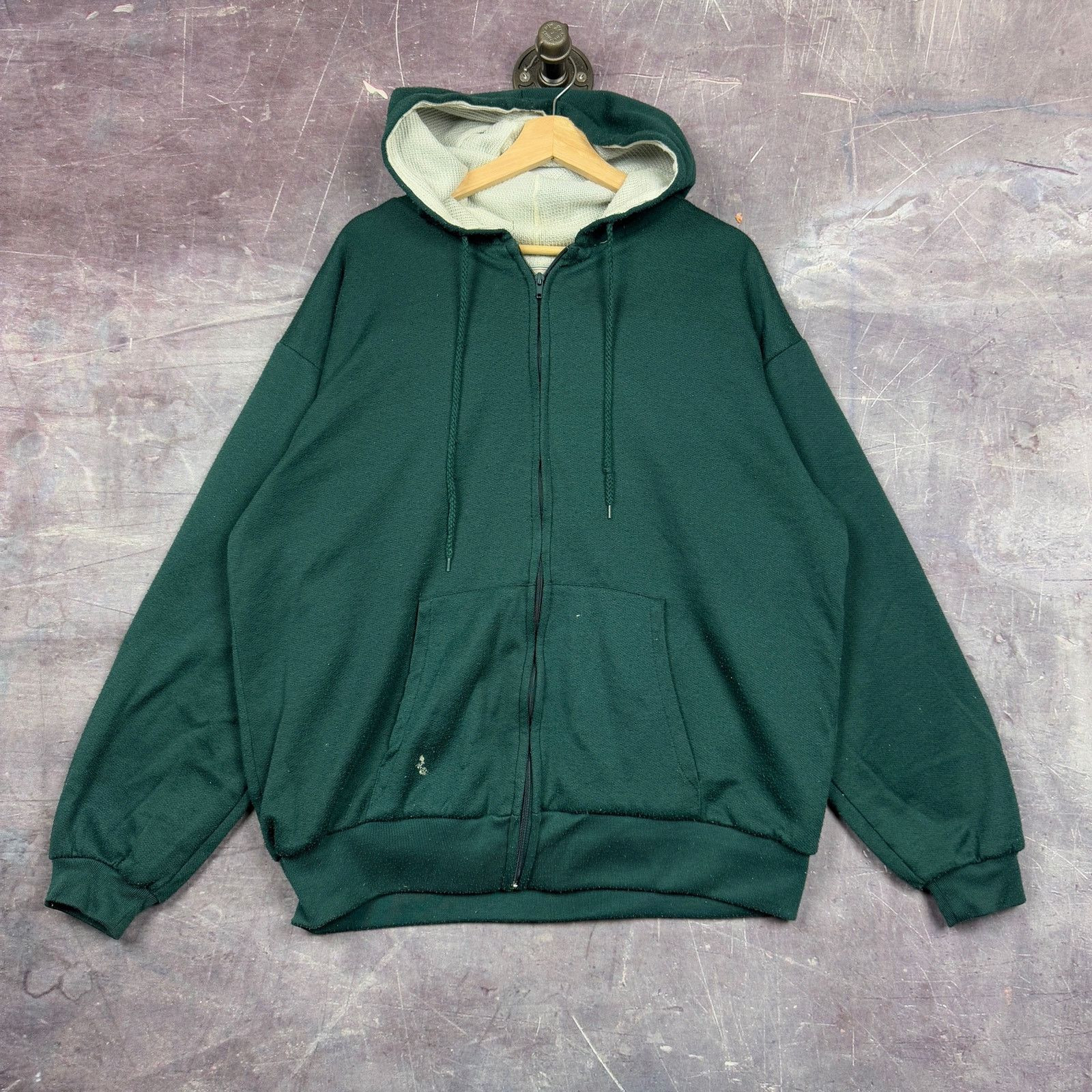 90s Green Open Trails Thermal Lined Zip Up Hoodie L 1439 | Grailed