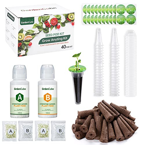 GARDENCUBE 166pcs Hydroponic Pods Kit: Compatible with Aerogarden Grow Anything Herb Kits - Includes Grow Sponges Grow Baskets Grow Domes Labels A&B Plant Food - Hydroponics Supplies for Most Brand | Amazon (US)