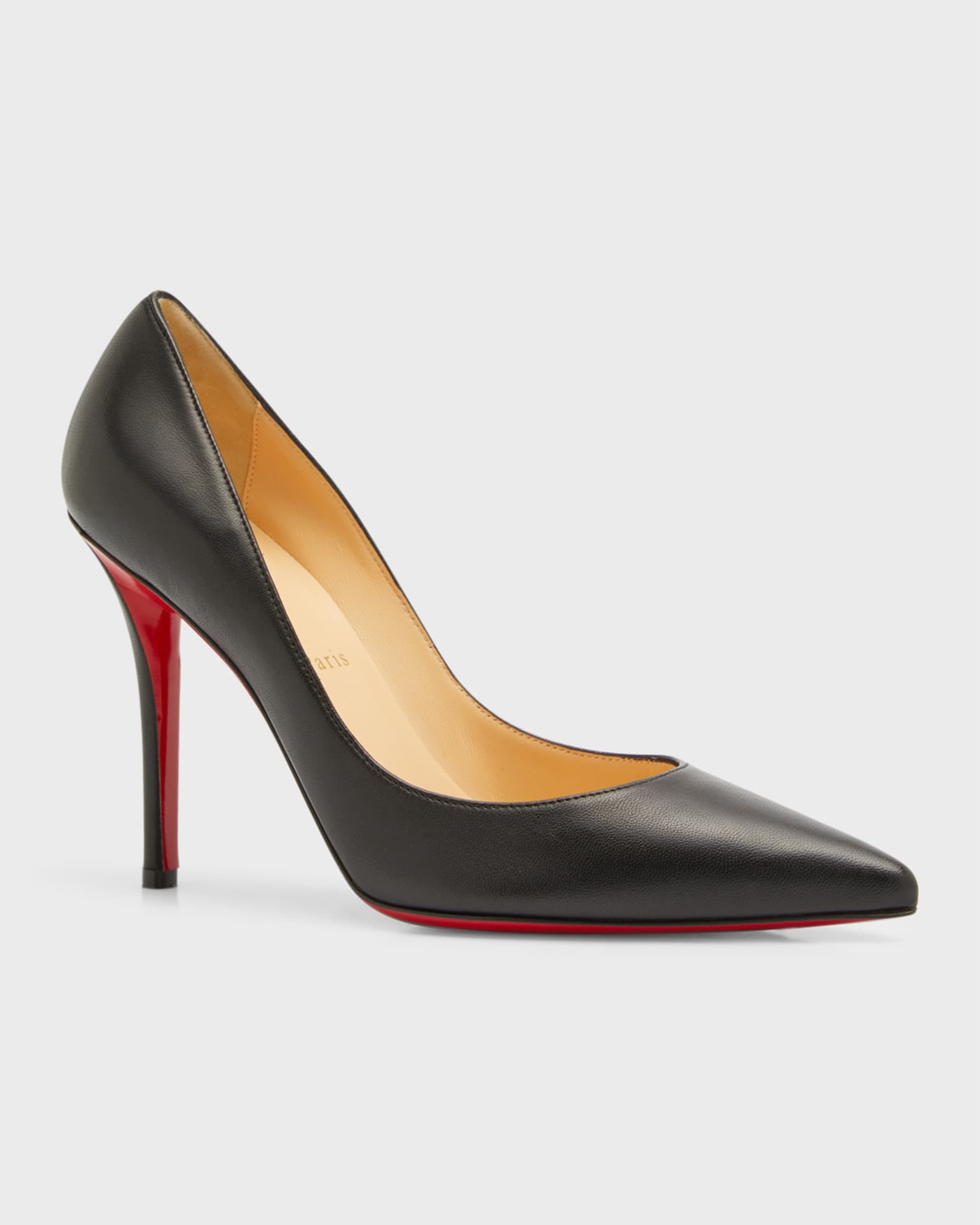 Christian Louboutin Apostrophy Leather Pointed Red-Sole Pumps | Neiman Marcus