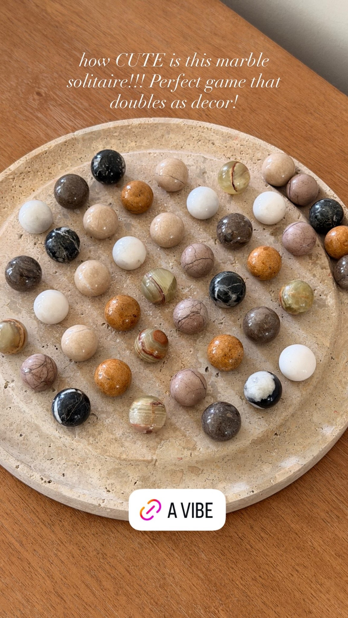 how CUTE is this marble solitaire!!! Perfect game that doubles as decor!