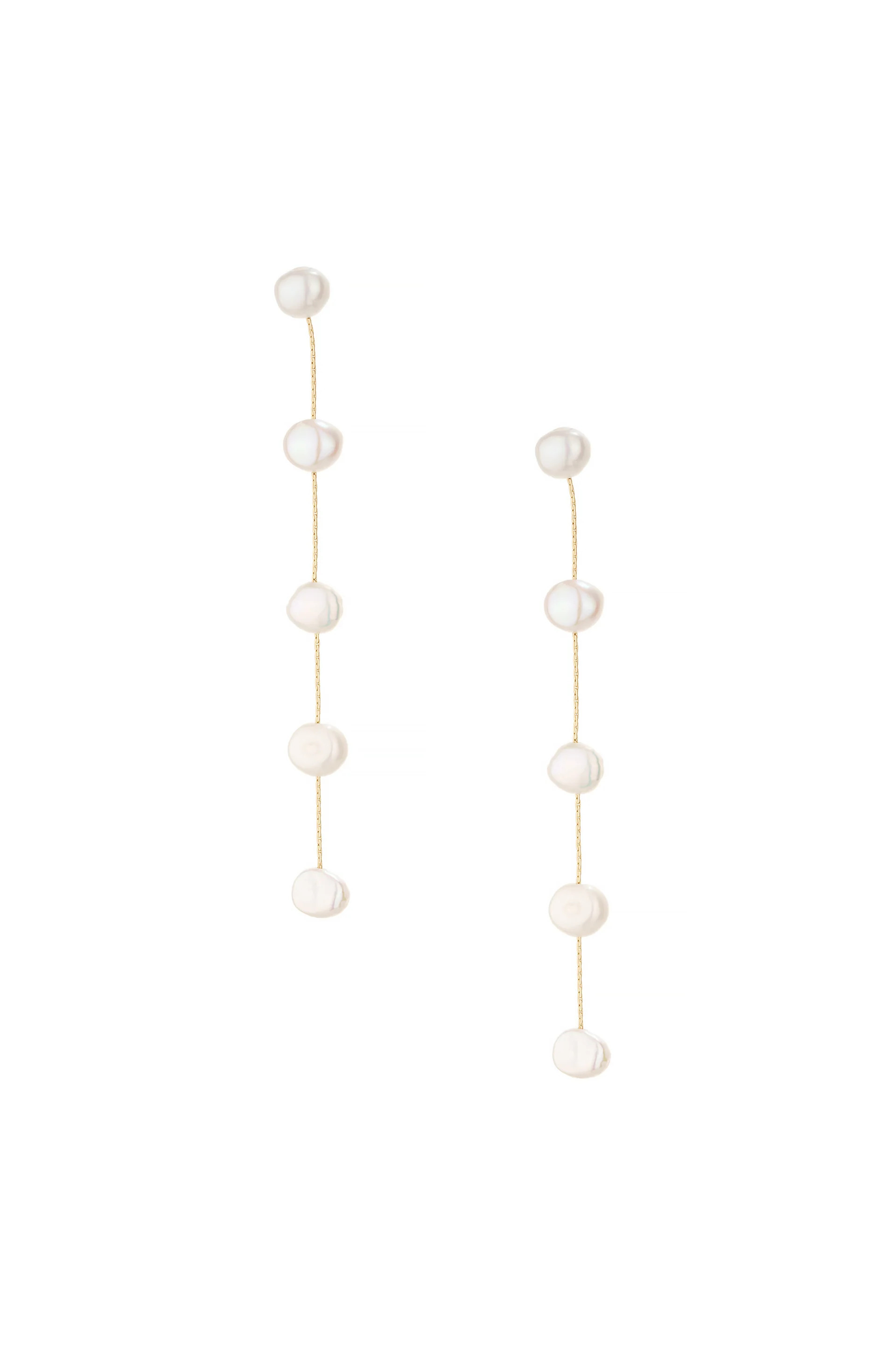 Dripping Pearl Delicate Drop Earrings | Ettika