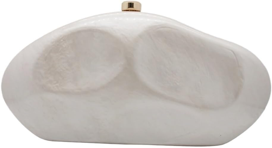 Shell Shape Acrylic Clutch Trendy Metallic Acrylic Evening Bag Shiny Egg Purses and Handbags for ... | Amazon (US)
