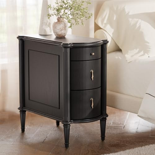 STO'SENSE Nightstand w/Charging Station & 3 Drawers, Pre-Assembled, Vintage Side Table w/Antique-... | Amazon (US)