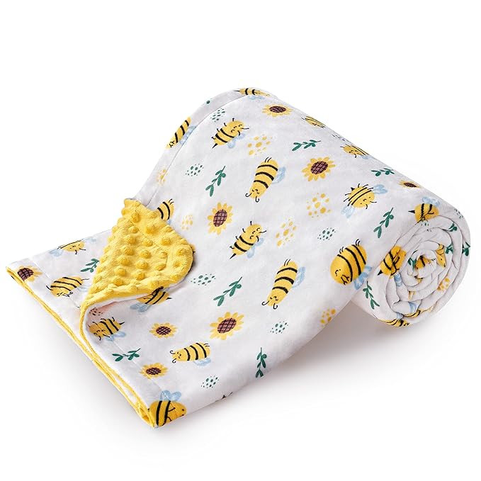DaysU Minky Baby Blanket, Silky Soft Micro Fleece Baby Blanket with Dotted Backing, Printed Anima... | Amazon (US)