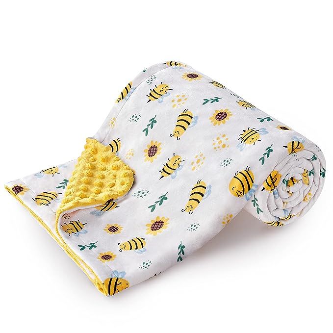 DaysU Minky Baby Blanket, Silky Soft Micro Fleece Baby Blanket with Dotted Backing, Printed Anima... | Amazon (US)