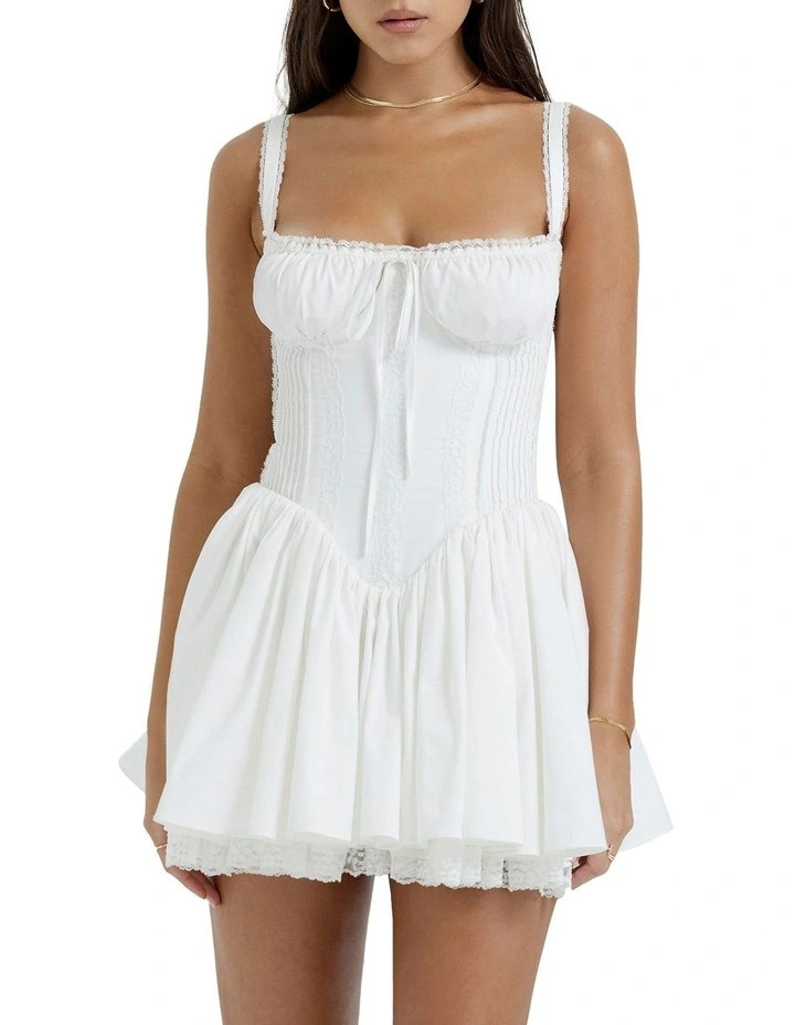 Pietra Corset Mini Dress in White | Myer