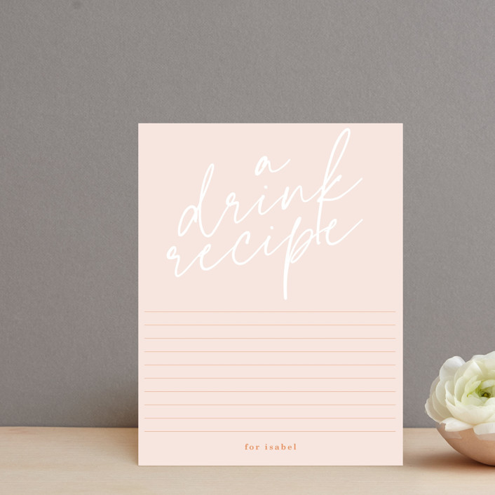 "Flower Cheers" - Customizable Bridal Shower Insert Cards in Pink by Baumbirdy. | Minted