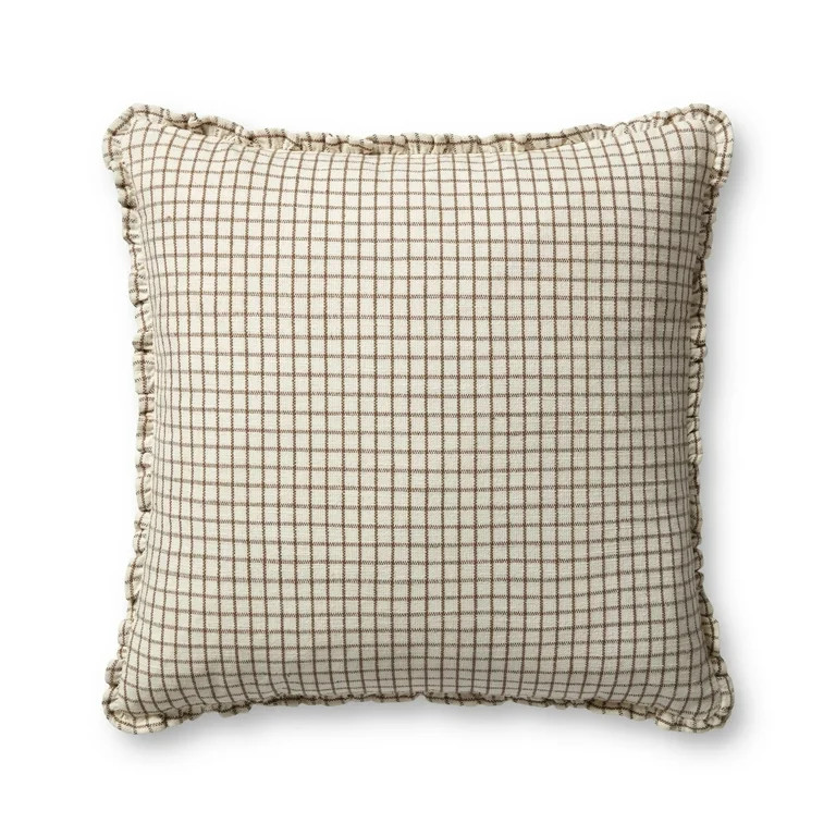 Chris Loves Julia x Loloi Dinah Ivory / Earth 22'' x 22'' Decorative Pillow | Walmart (US)