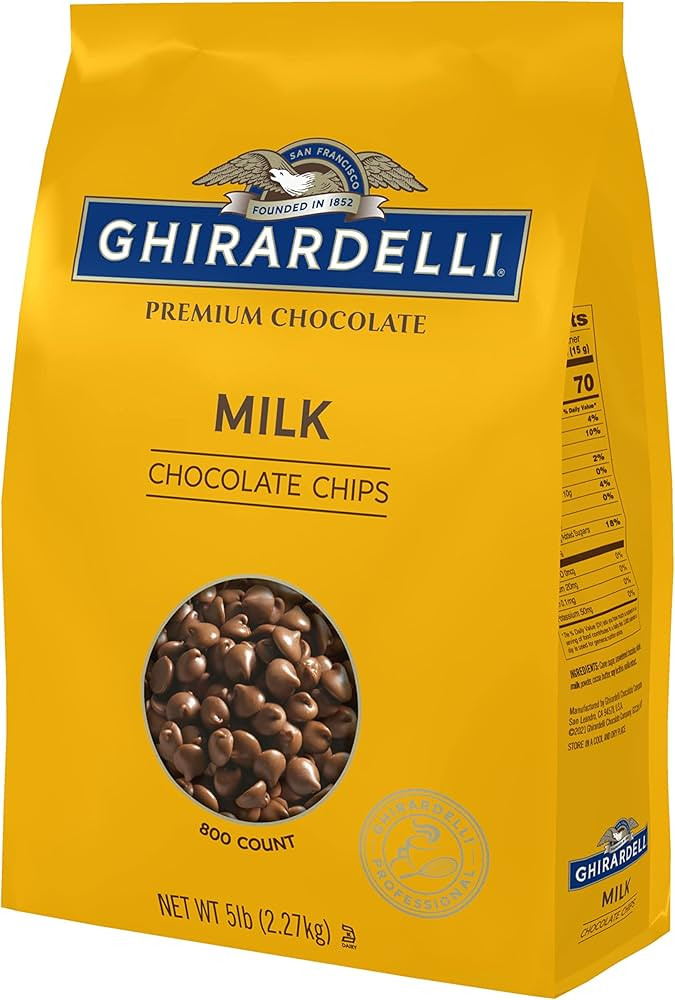 Ghirardelli Chocolate Company Milk Chocolate Chips 800 per lb, 5lb. Bag (Pack of 1) | Amazon (US)