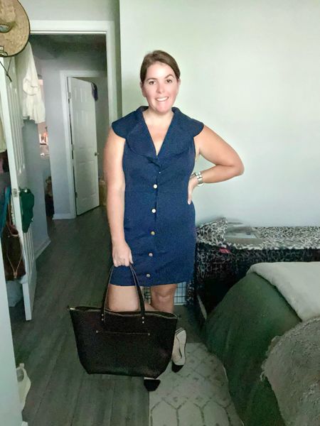 A little closer look at this workwear dress! It t screams all the preppy vibes and that makes my heart so happy! The dress runs TTS and comes in 4 color options! Definitely check this one out! 

#LTKunder50 #LTKstyletip #LTKworkwear