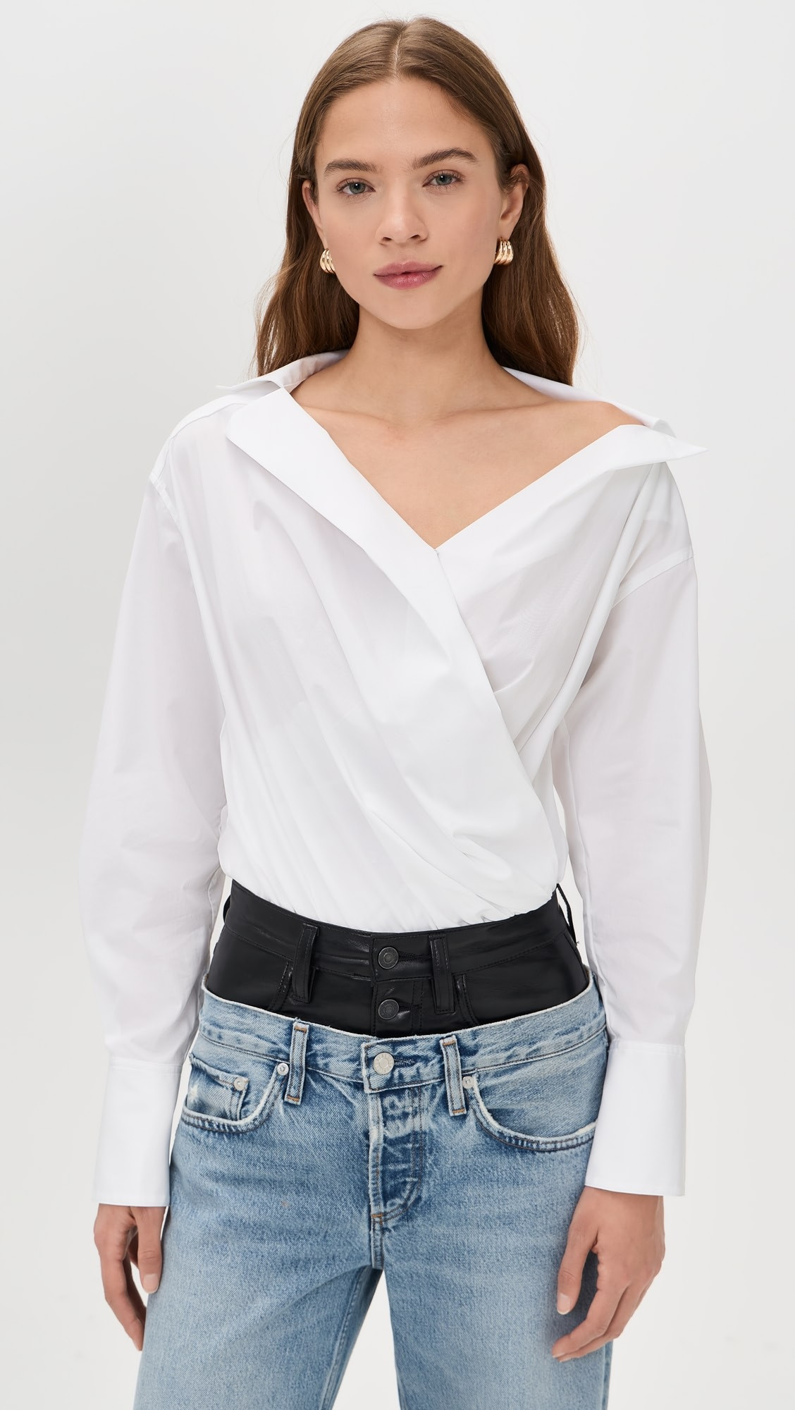 Off Shoulder Poplin Thong Bodysuit | Shopbop