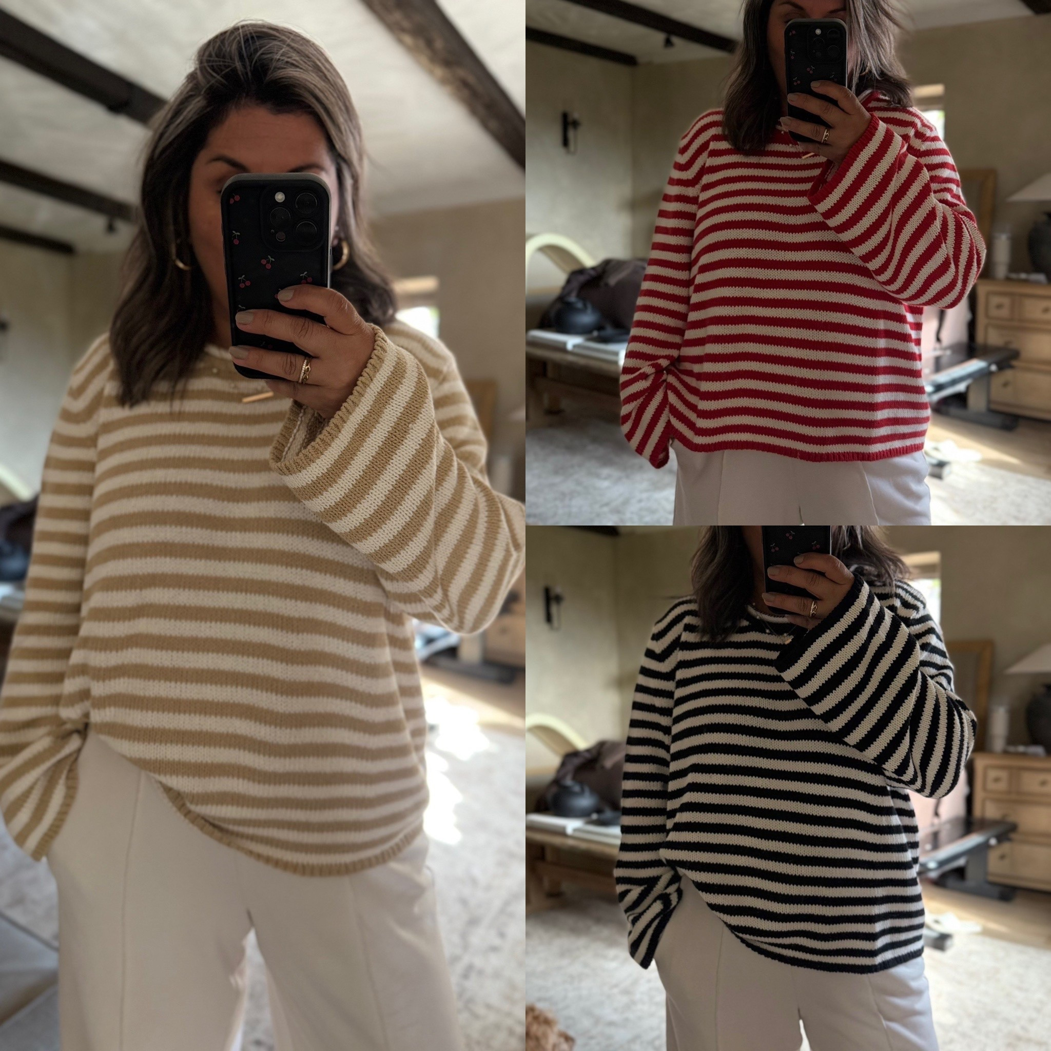 Target stripe sweaters 
Obsessed with the quality of these sweaters!! And they are only $14 
They run small if you are going for an oversized fit I’m a size L and I order 2x to get a more relax look . 

#LTKMidsize