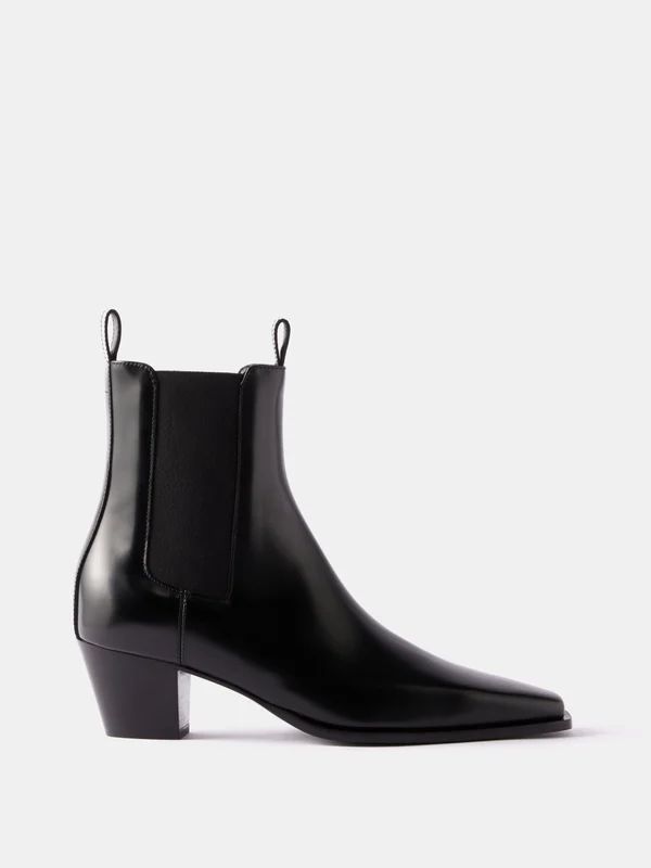 The City block-heel leather boots | Toteme | Matches (UK)