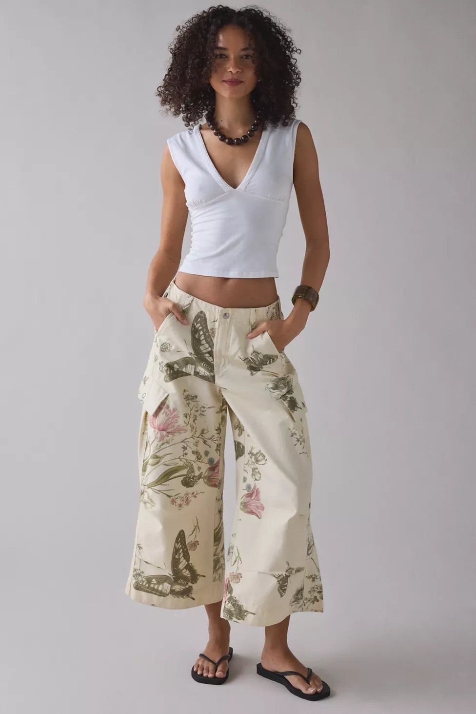 BDG A Cut Above Cropped Wide Leg Pants | Urban Outfitters (US and RoW)
