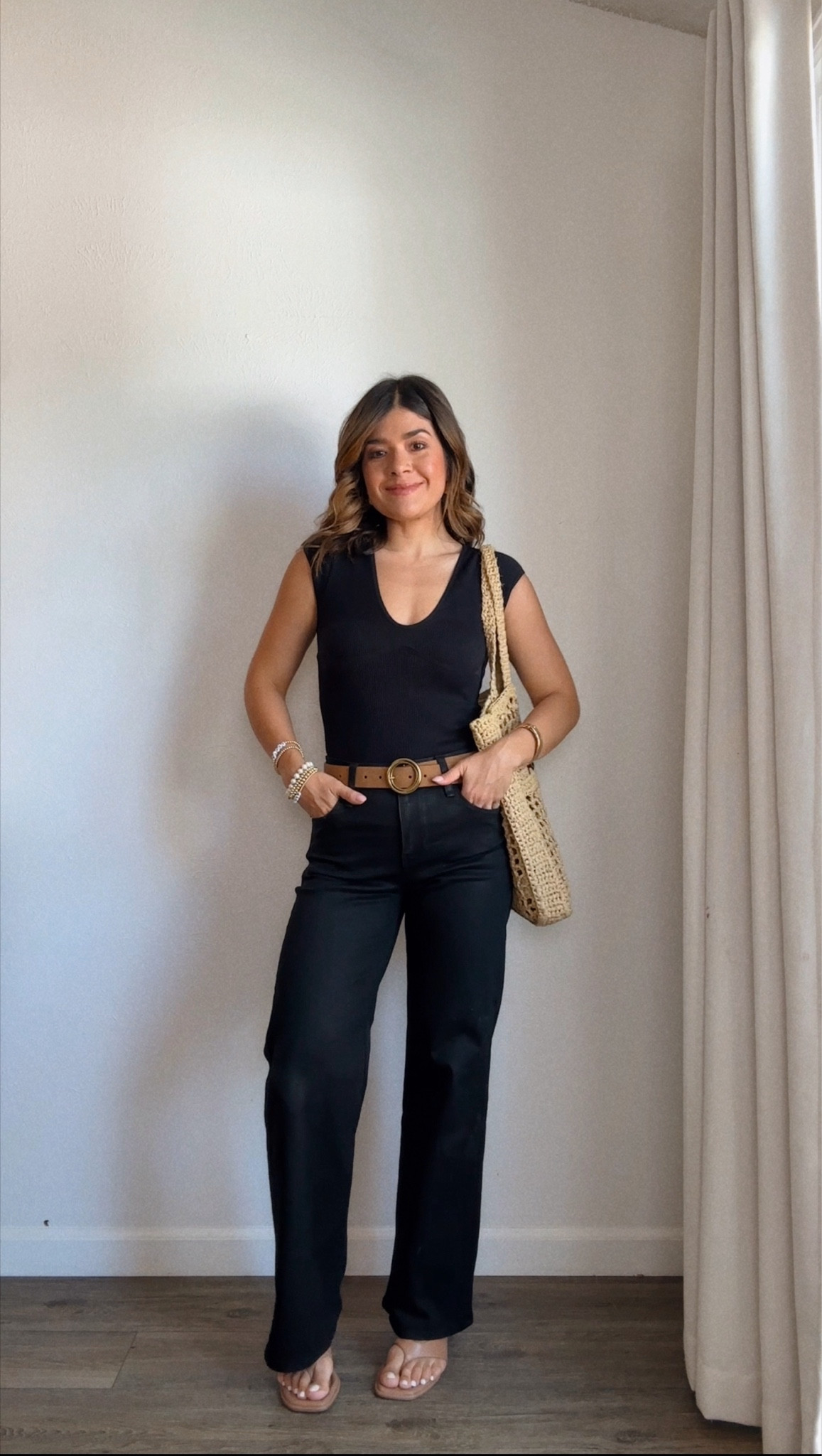 Total Black look with a pop of brown! 

Top size small
Jeans size 25. Use code “carolina25” for 25% off



#LTKStyleTip #LTKSaleAlert #LTKFindsUnder50