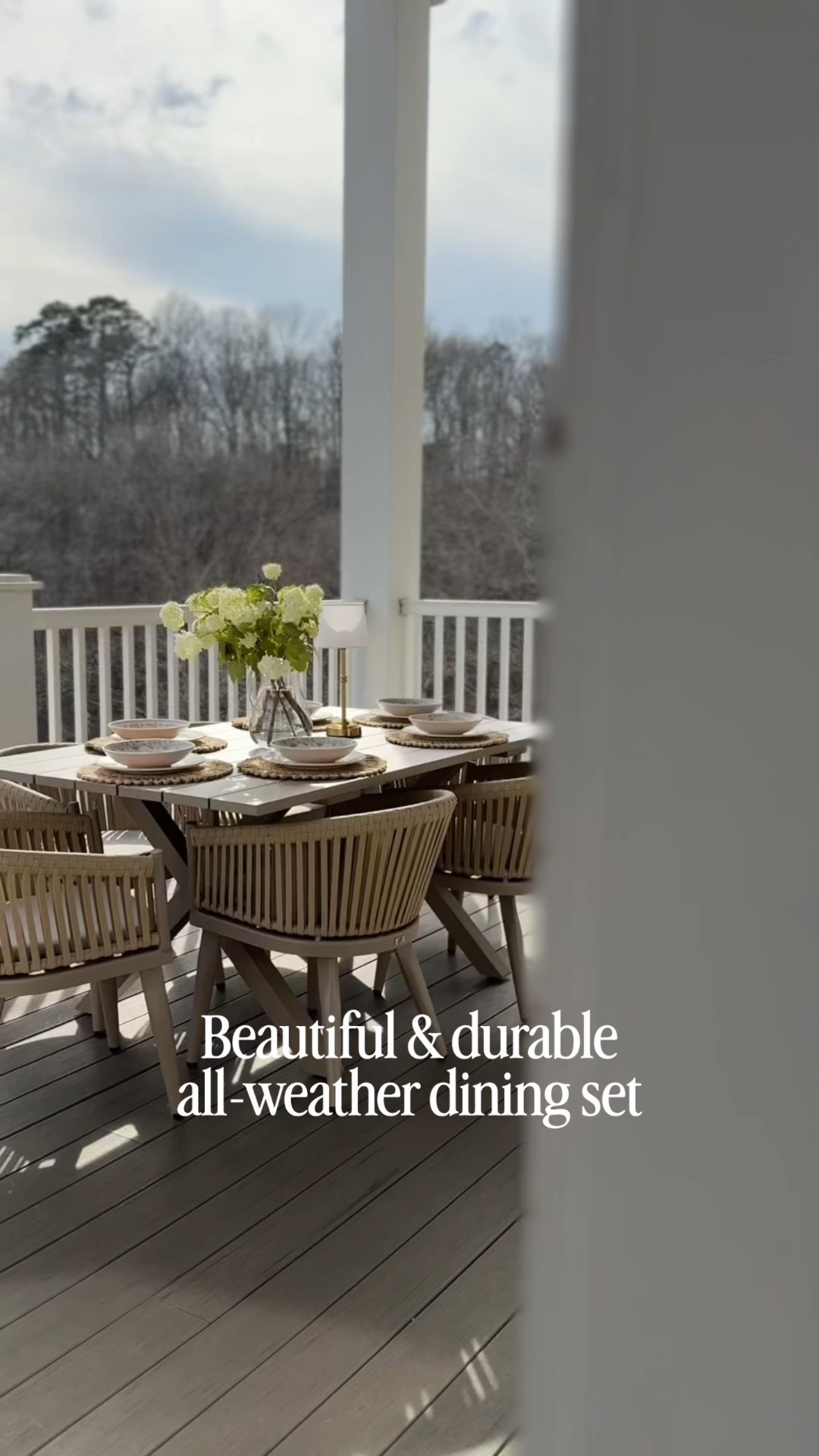 Outdoor season is almost here and this Amazon dining set has been such a good one. It’s beautiful but also really practical for everyday life. The chairs are UV resistant, the cushions are water resistant, and the powder coated aluminum table holds up well in sun and weather.

It’s been a great mix of durable and classic, and it still looks just as good as the day we set it up. Shop all the details below.