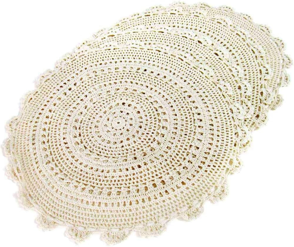 Phantomon Handmade Doilies Crochet Round Cotton Large Lace Placemats Coasters Table Covers, Pack ... | Amazon (US)