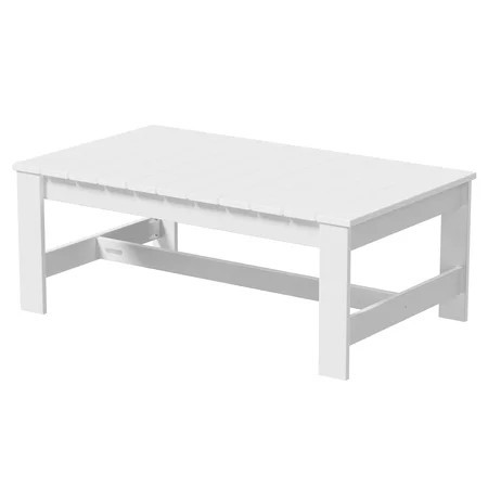 Better Homes & Gardens Ezra Outdoor HDPE Coffee Table, White | Walmart (US)
