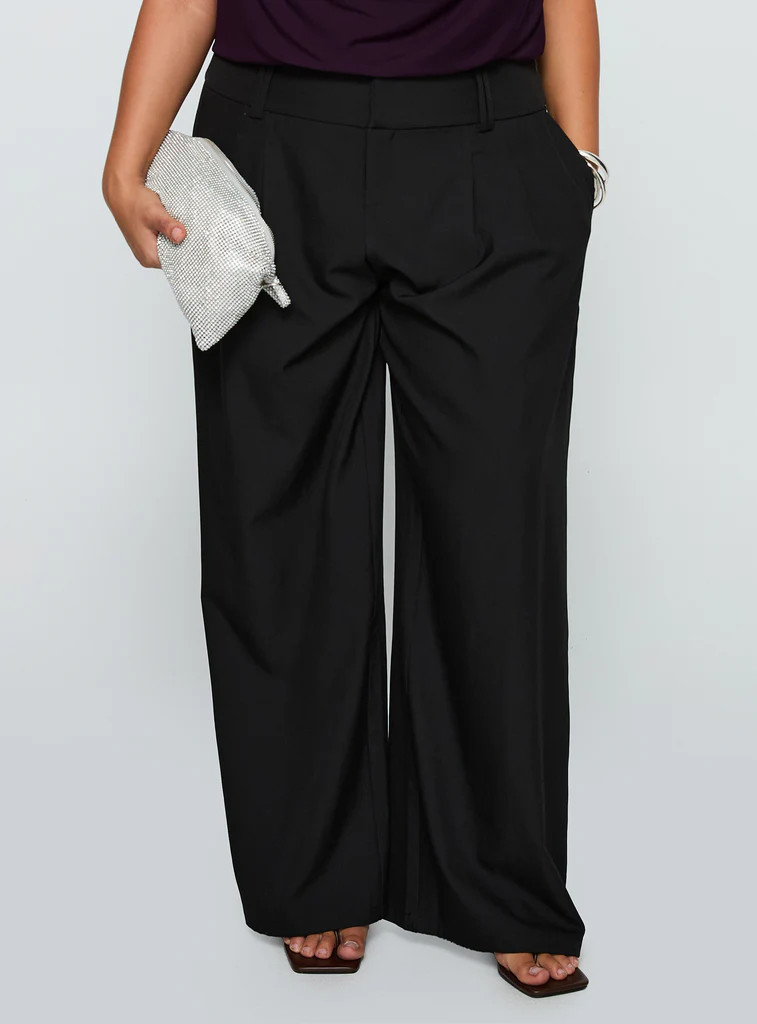 Two Lovers Low Rise Pants Black Curve | Princess Polly US