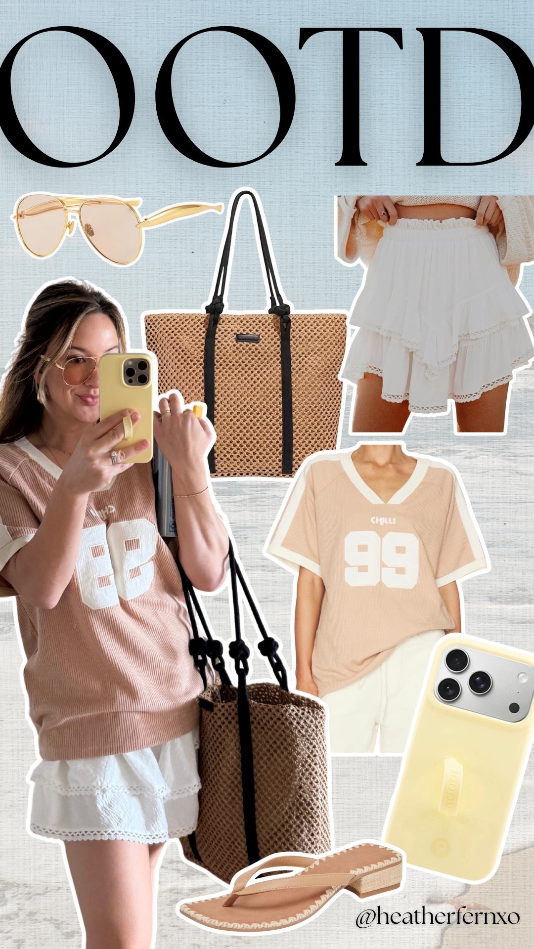 Shop my OOTD 🤍 @Revolve 

#amazon #revolve #bag #travel #vacation #sandal #phonecase #shorts #skort #sunglasses #outfit #ootd 

#LTKmomlife #LTKTravel #LTKootd