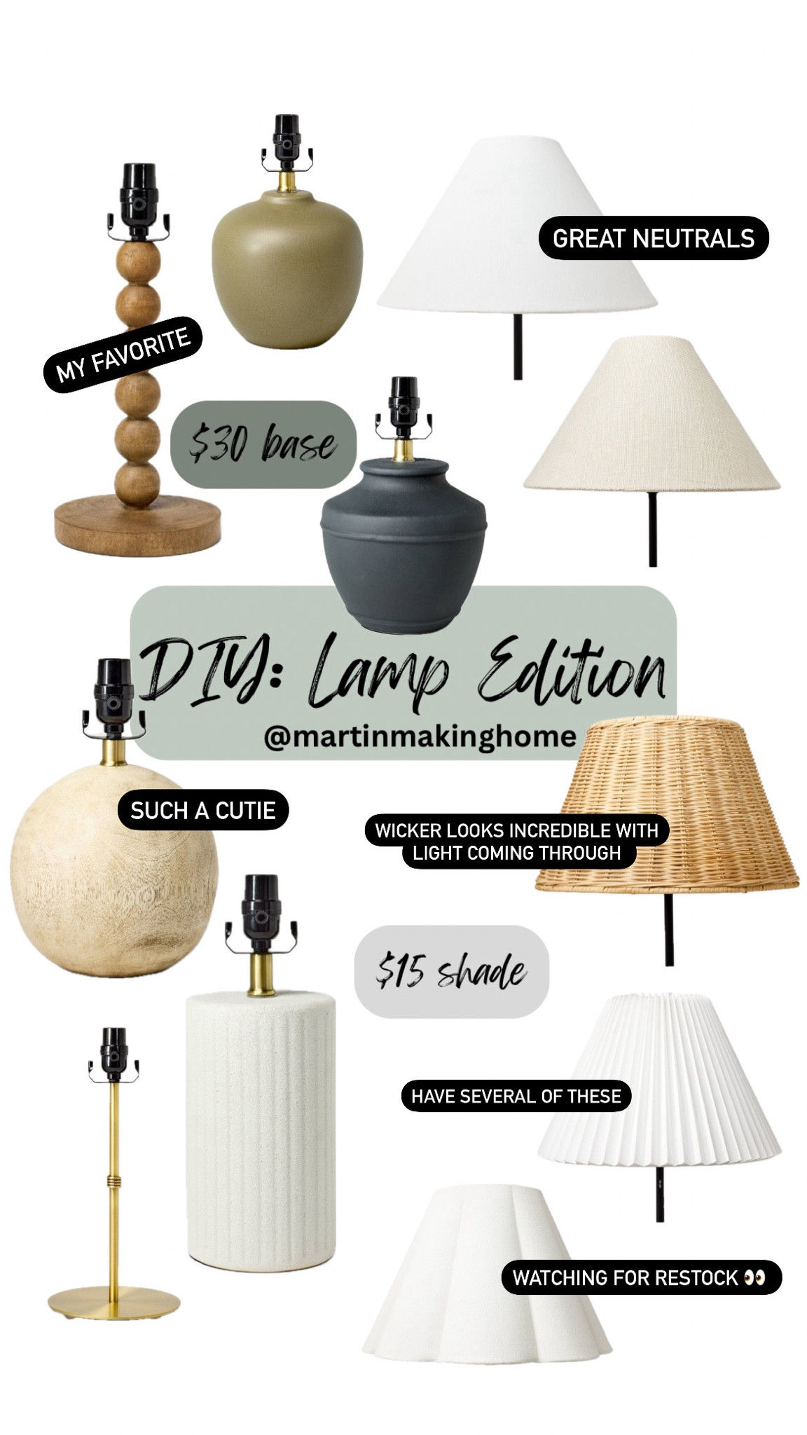 The new Studio McGee line has really outdone itself. I absolutely LOVE how you can mix and match these pieces. Plus, these lamps come at unbelievable prices. 

I’ve added some of my preassembled favorites, too!



#LTKFindsUnder50 #LTKHome