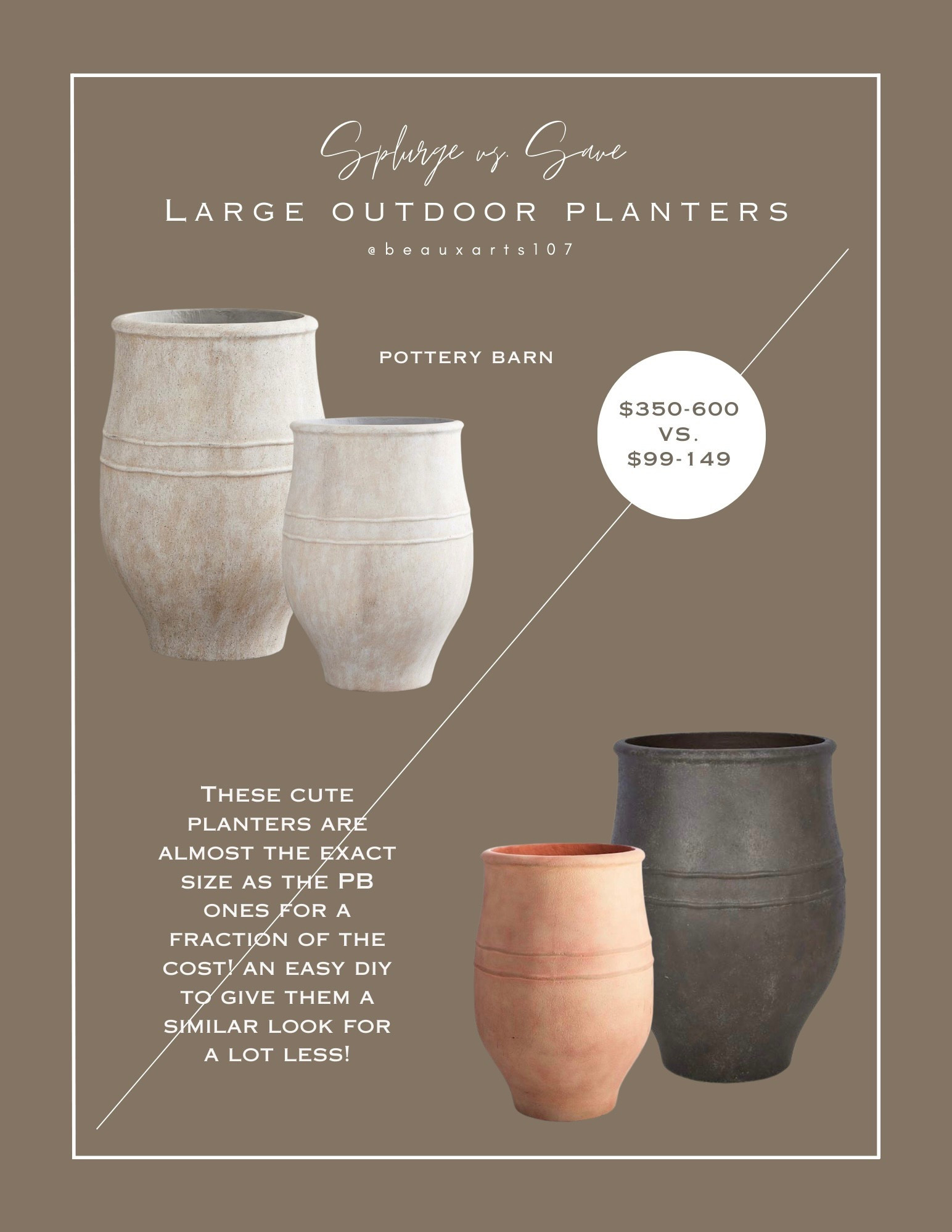 Get this pottery barn look for less large planter for a steal! A great little diy project with some time and paint! 

#LTKSaleAlert #LTKStyleTip #LTKHome