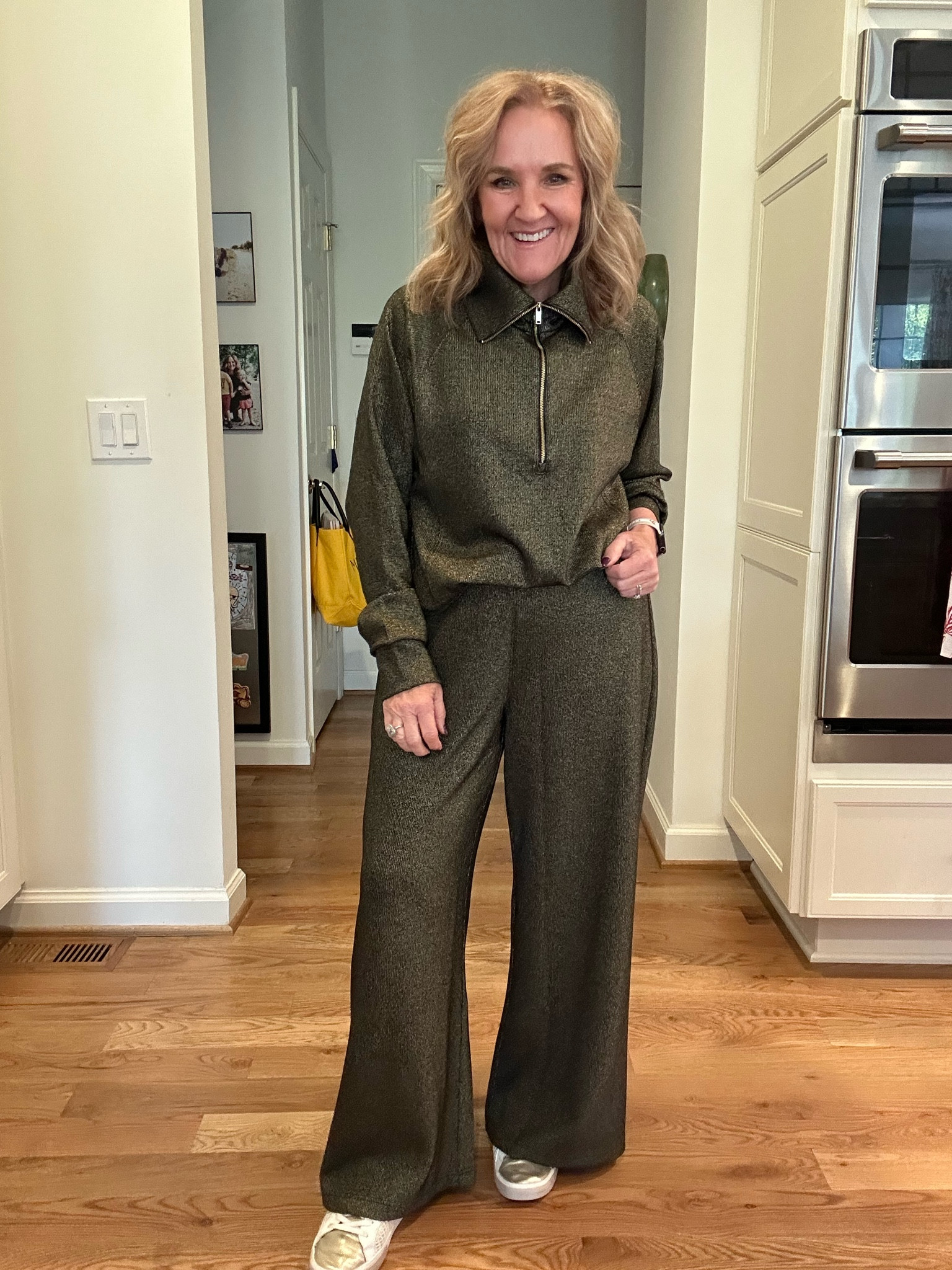 Spanx air essentials gold shimmer lounge set I order my larger size 
20% off code NANETTEXSPANX

Travel outfit, two-piece set lounge outfit

#LTKOver40 #LTKHoliday #LTKTravel