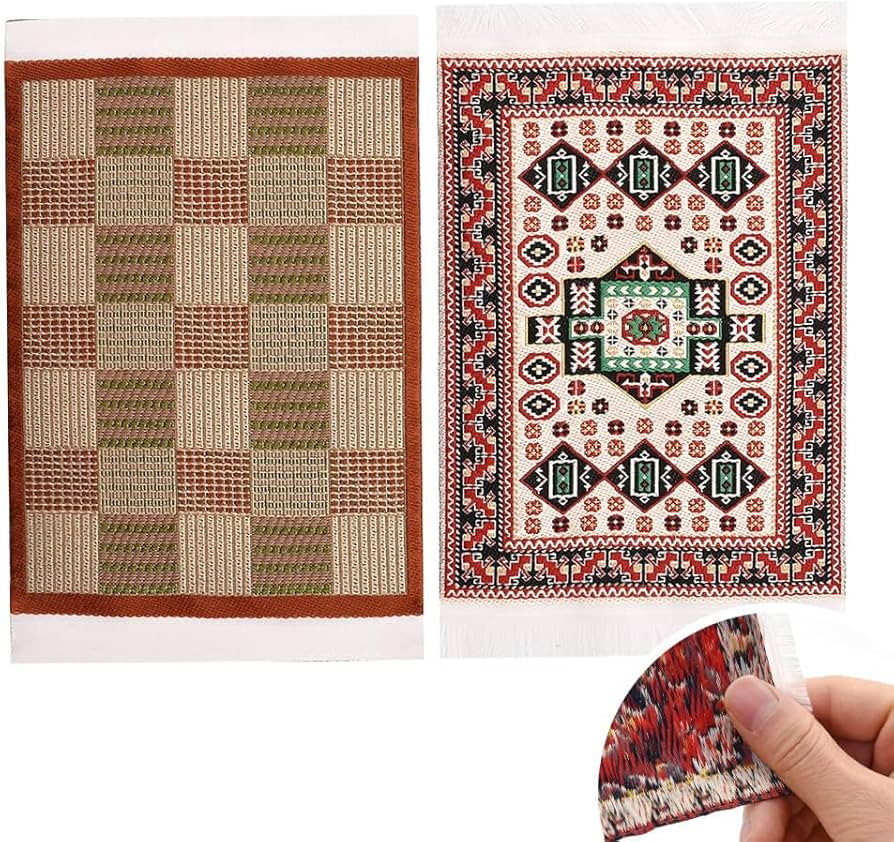 iLAND Miniature Dollhouse Accessories of Carpet for Dollhouse Furniture on 1/12 Scale and 3” - ... | Amazon (US)