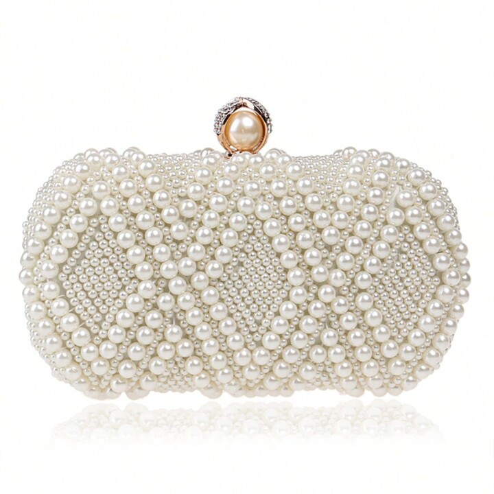 Fashionable Faux Pearl Decor Ladies' Clutch Bag, Evening Bag | SHEIN